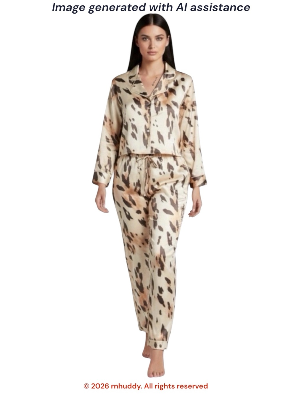 Express XL animal print satin PJ set